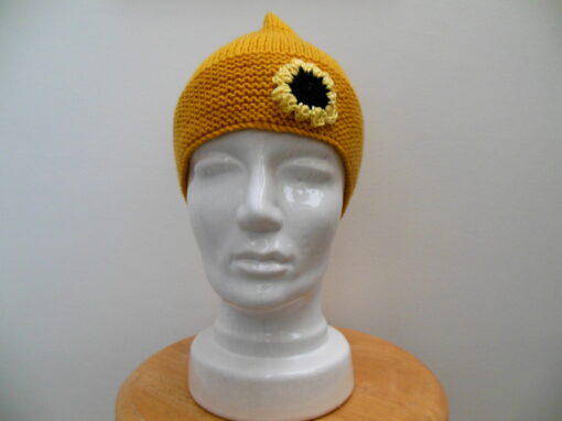 Honey Bee Hat Hand Knit Wool Hat - Image 3