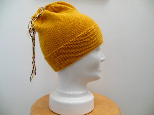 Honey Bee Hat Hand Knit Wool Hat - Image 4