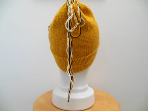 Honey Bee Hat Hand Knit Wool Hat - Image 5