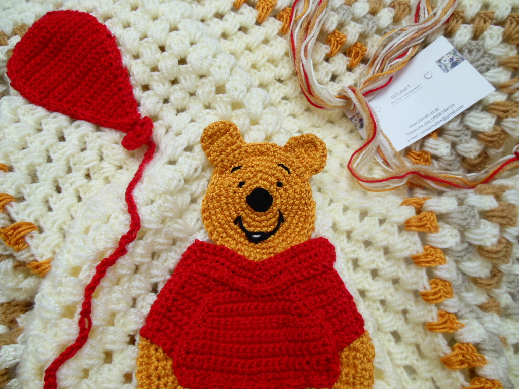 Crochet Baby Blanket With Winnie The Pooh Design NitCraft